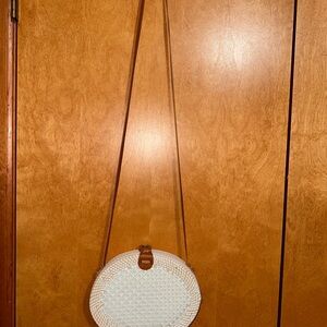Stylish Tan and Cream Woven Bag